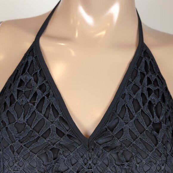 Adiva Crochet Halter Top Vneck Backless Sleeveless Babydoll Summer Party - Picture 3 of 14